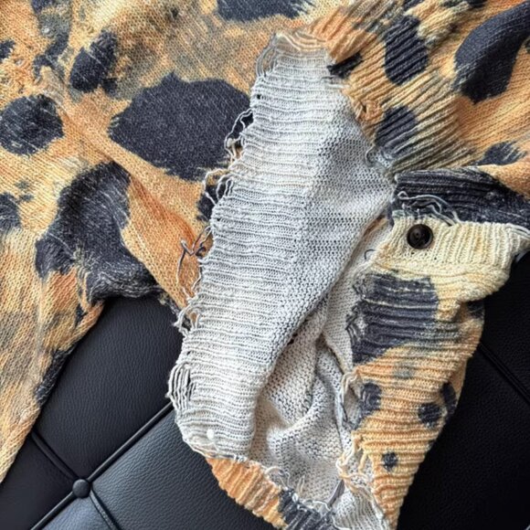 R13 Oversized Sweater Cardigan In Leopard - Picture 12 of 12